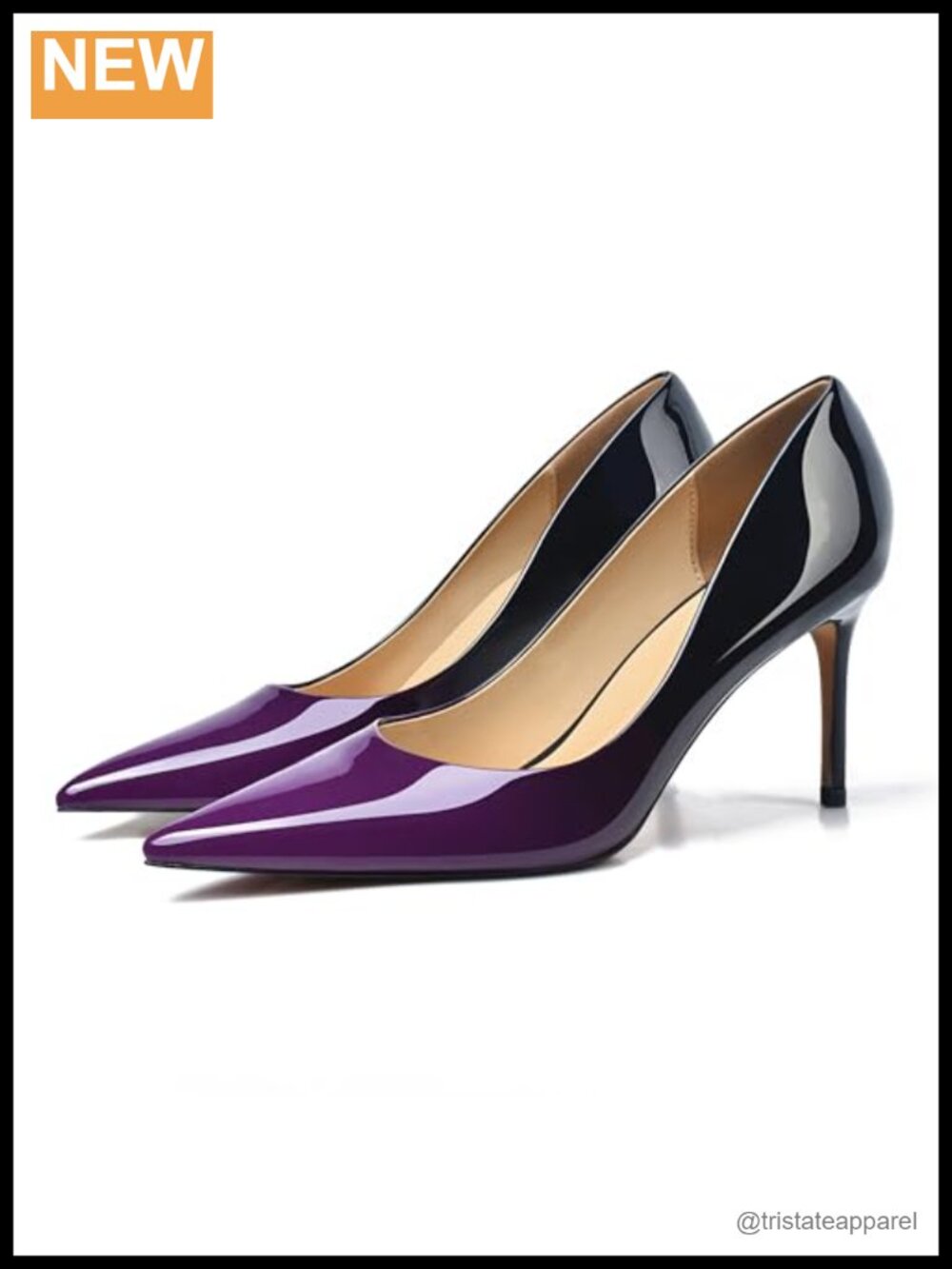 Gradient Patent Pointed Toe Stiletto High Heel Pumps for Wedding Party - Picture 5 of 6